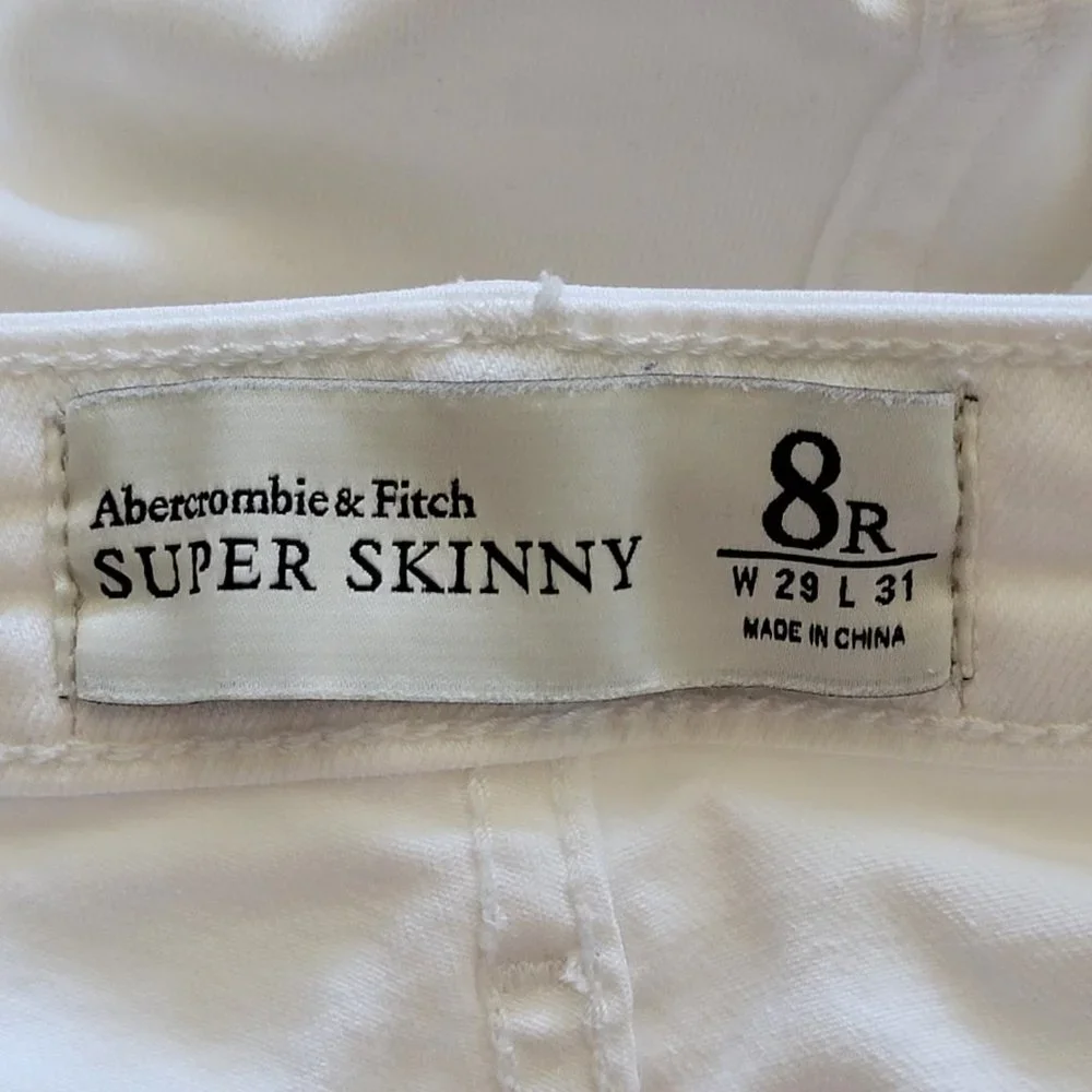 Abercrombie & Fitch Super Skinny White Denim Jeans